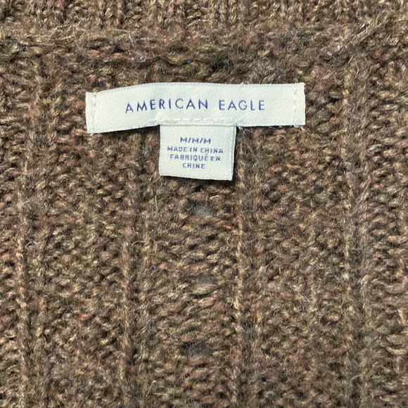 COZY WAIST LENGTH/CROP KNIT CARDIGAN | Brown | Size M 🍂 - Picture 3 of 5